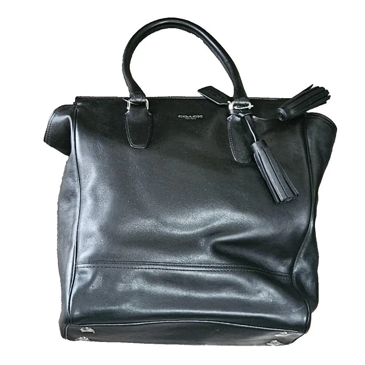 Coach Legacy Tanner Tote Black Glove Tanned Leather Tassel Bag 19924