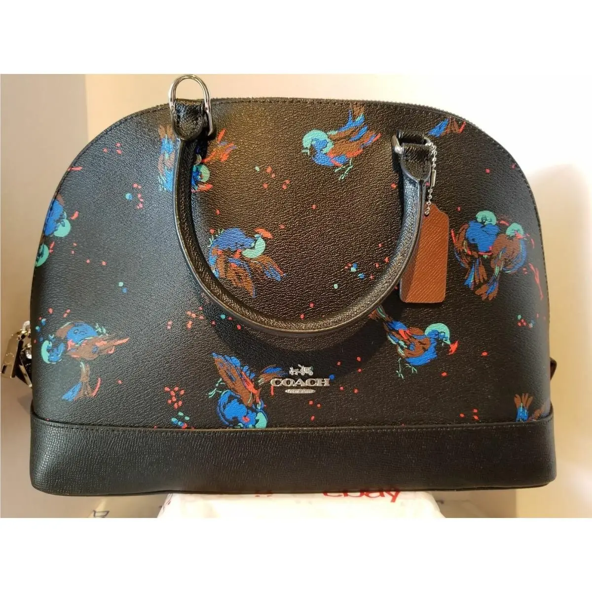 Coach F23456 Bird Print Sierra Satchel - Sv/black Multi