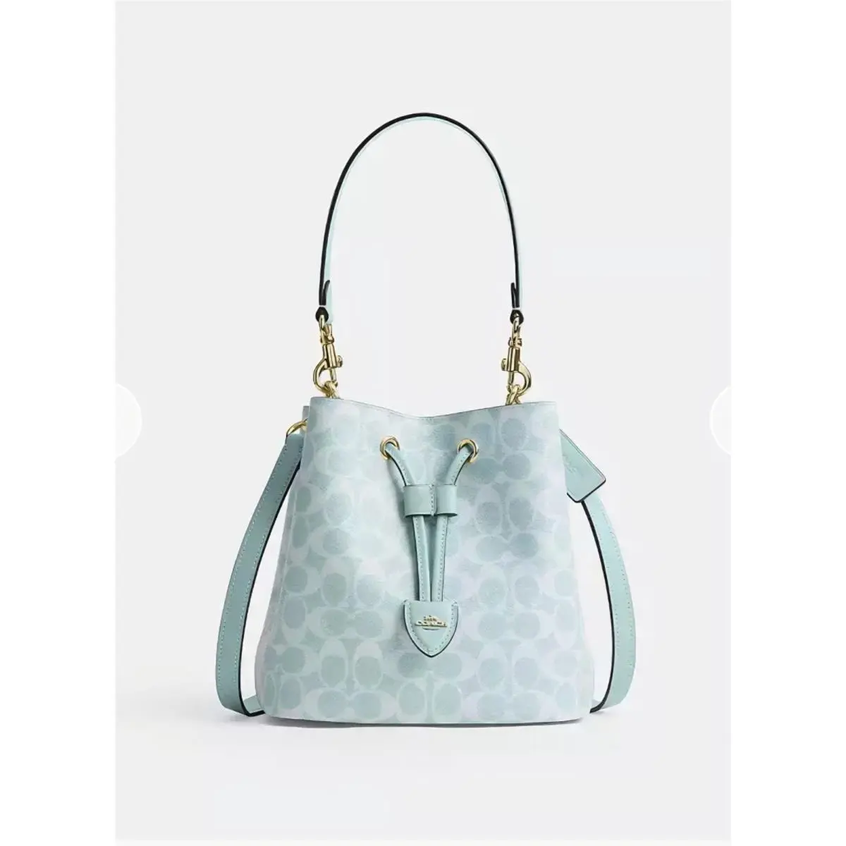 Rowan Bucket Bag In Signature Canvas in Gold Light Blue CEZ36 by Coach