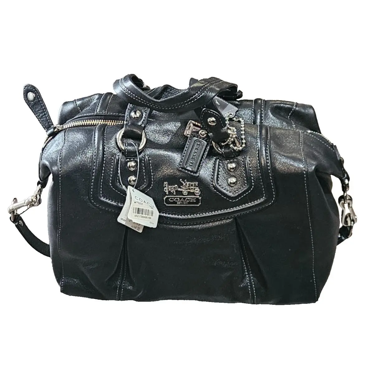 Coach Black Leather Satchel Shoulder Bag 14316W