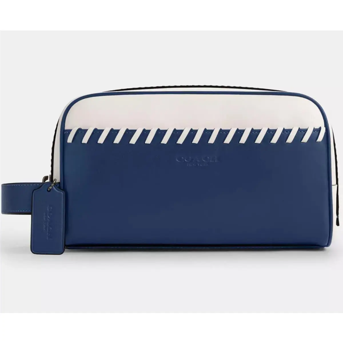 Coach Dopp Bag Leather Small Travel Kit - CAX53Blue Baseball Whipstitch Man