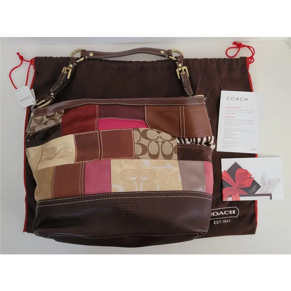 Coach Signature Purse G06S-10434 Holdall Multicolor Patchwork Shoulder Tote