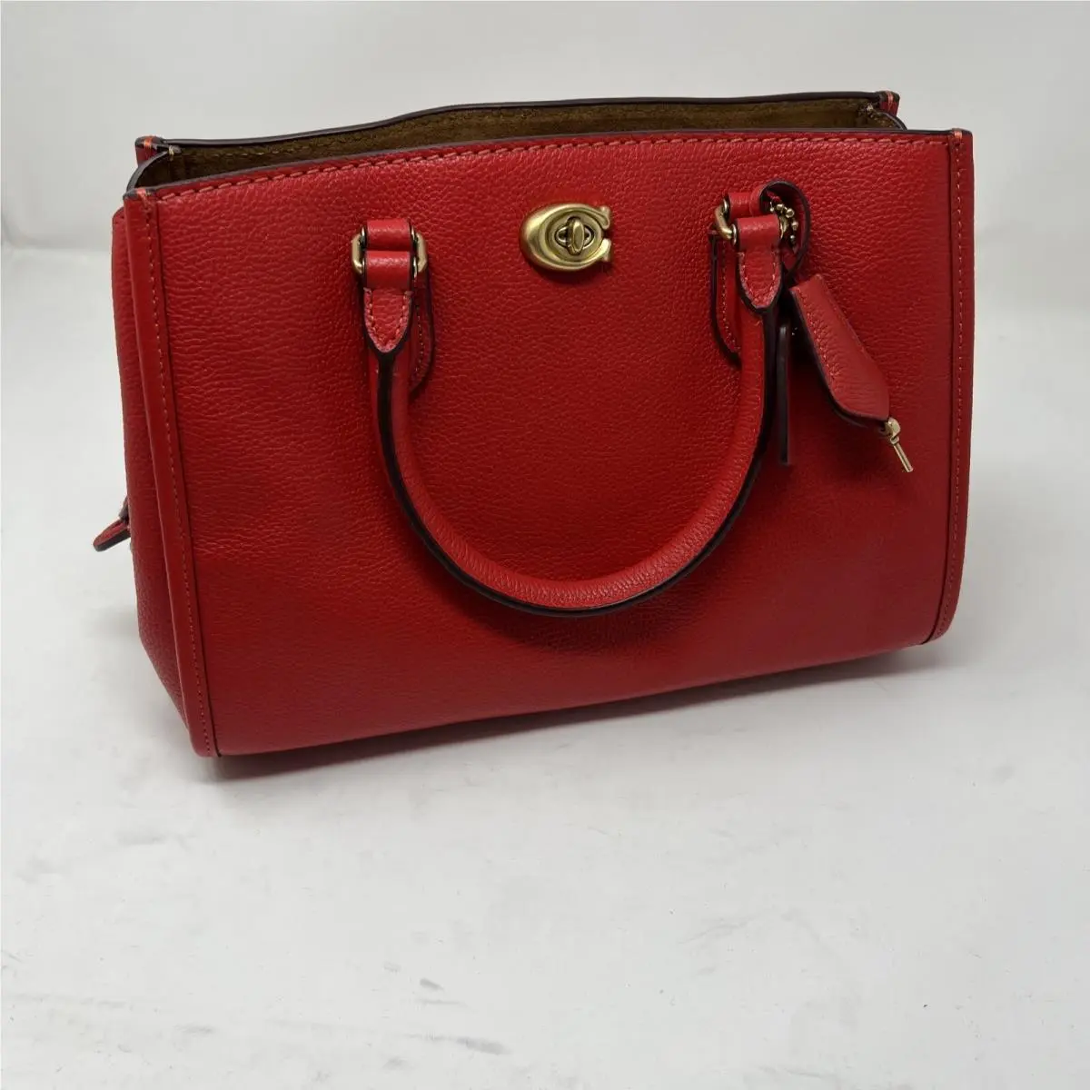 Coach Bag Huge Handbag Brooke Carryall 28 Crossbody Turn Lock Key Red