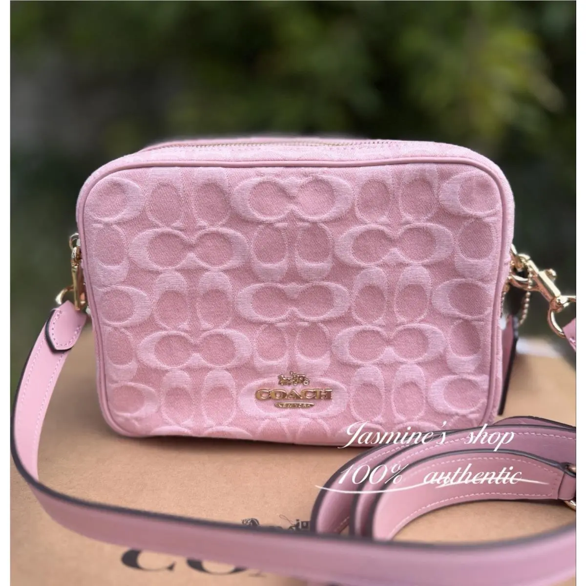 Coach Carey Shoulder / Crossbody Bag In Signature Pink Denim CER69