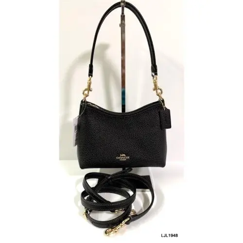 Coach Laurel Leather Small Shoulder Bag Black CBH16