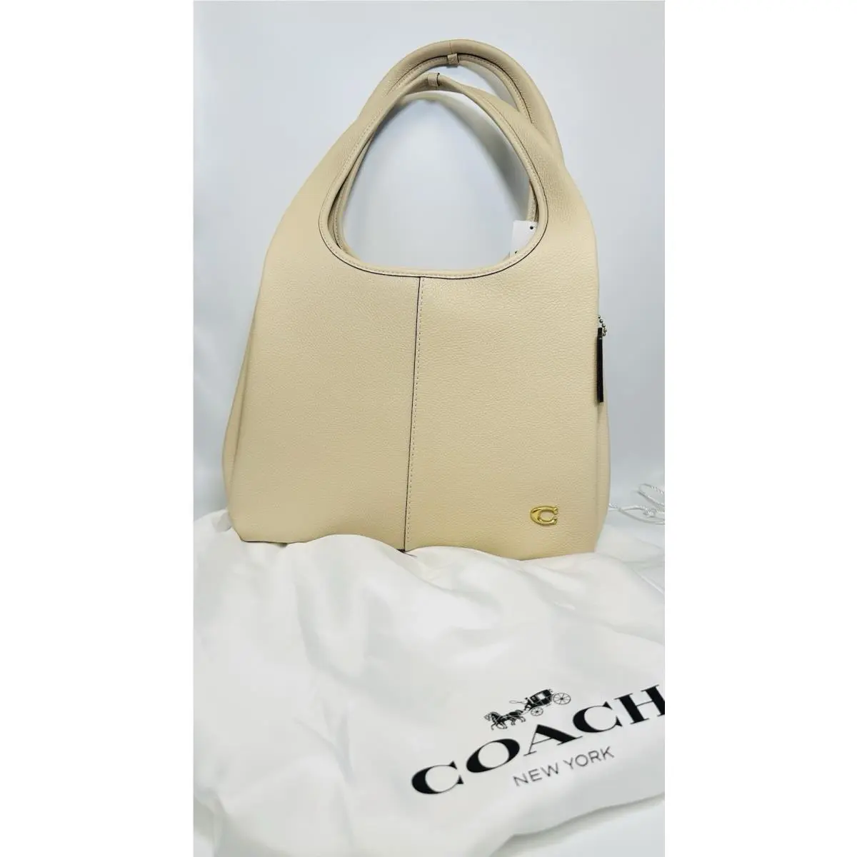 Coach Women Polished Pebble Leather Lana Shoulder Bag Ivory