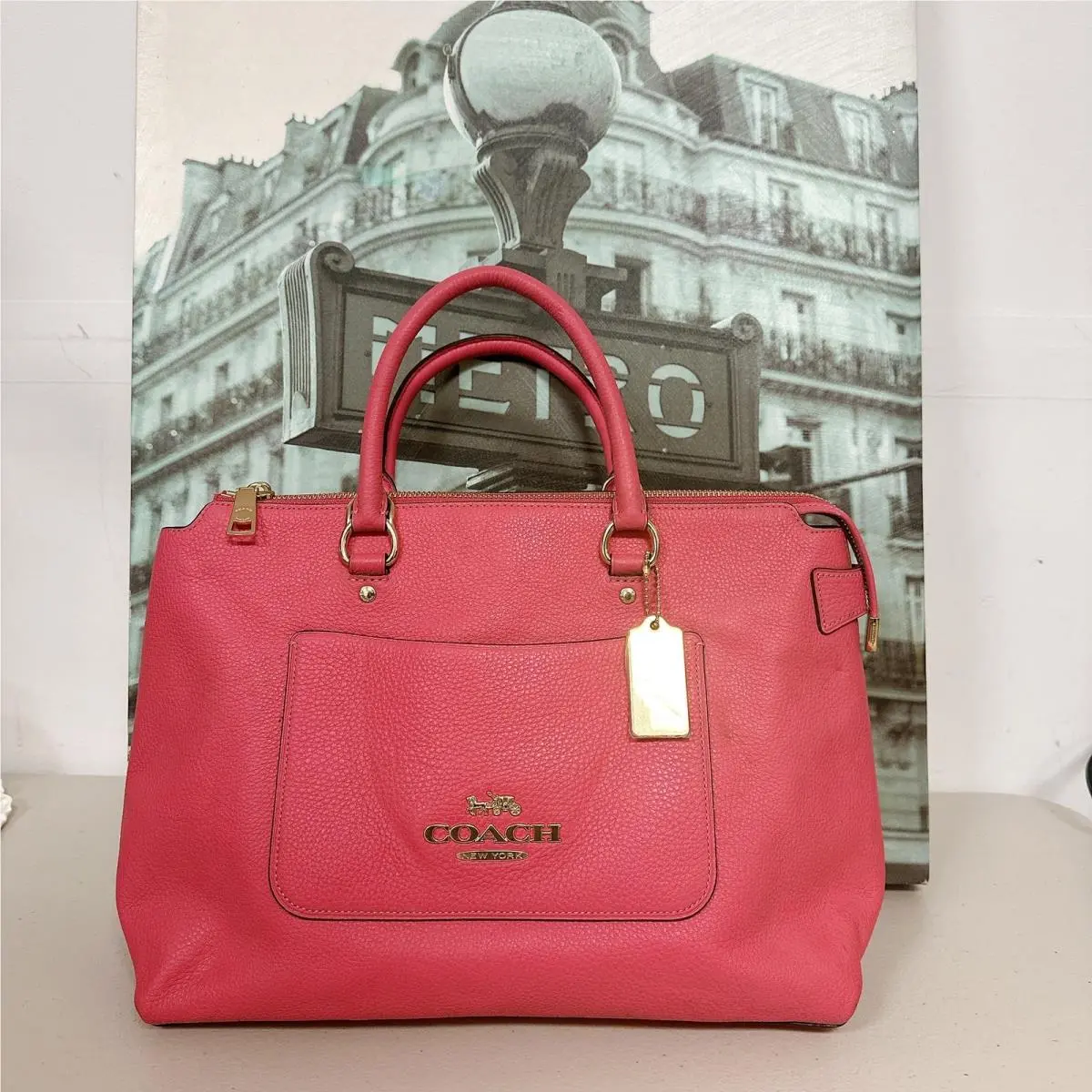 Coach F31467 Emma Satchel IN Pink Ruby