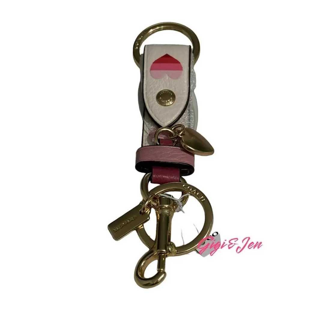 Trigger Snap Bag Charm Striped Heart by Coach