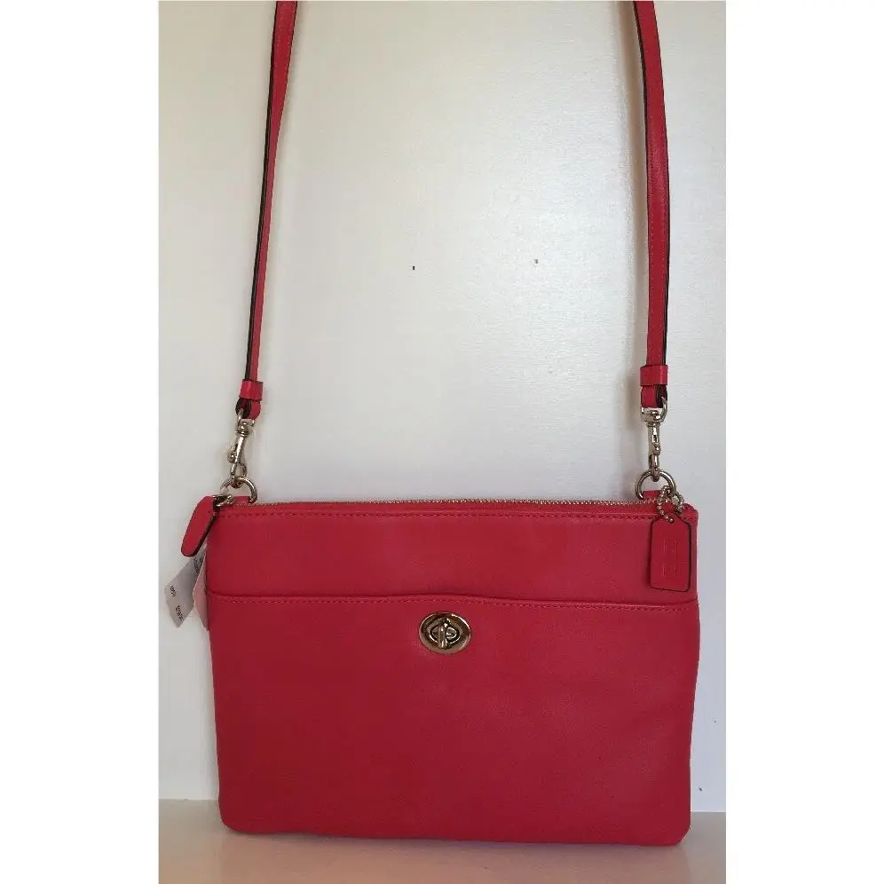 Coach 50210 Legacy Leather Pink Scarlet Crosbody Messenger Bag