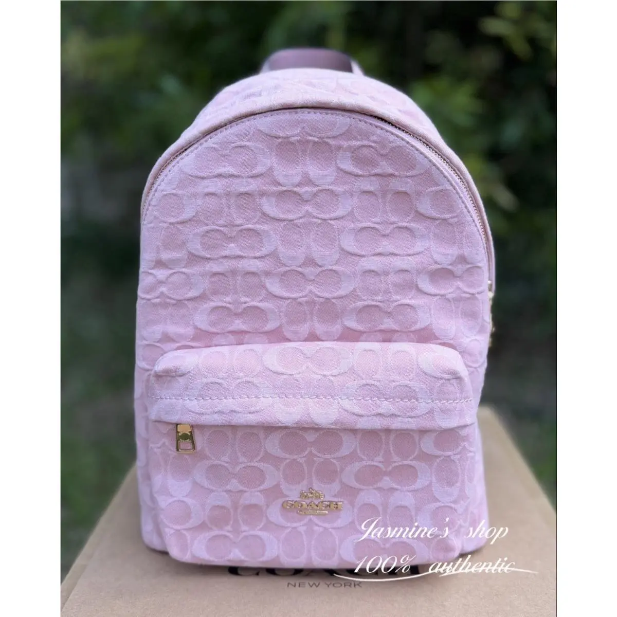 Taylor Small Backpackin Signature Denim Light Pink Cer70 by Coach