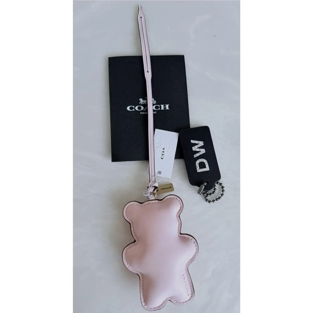 Soft Pink Leather Puffy Teddy Bear Bag Charm CCX43 by Coach