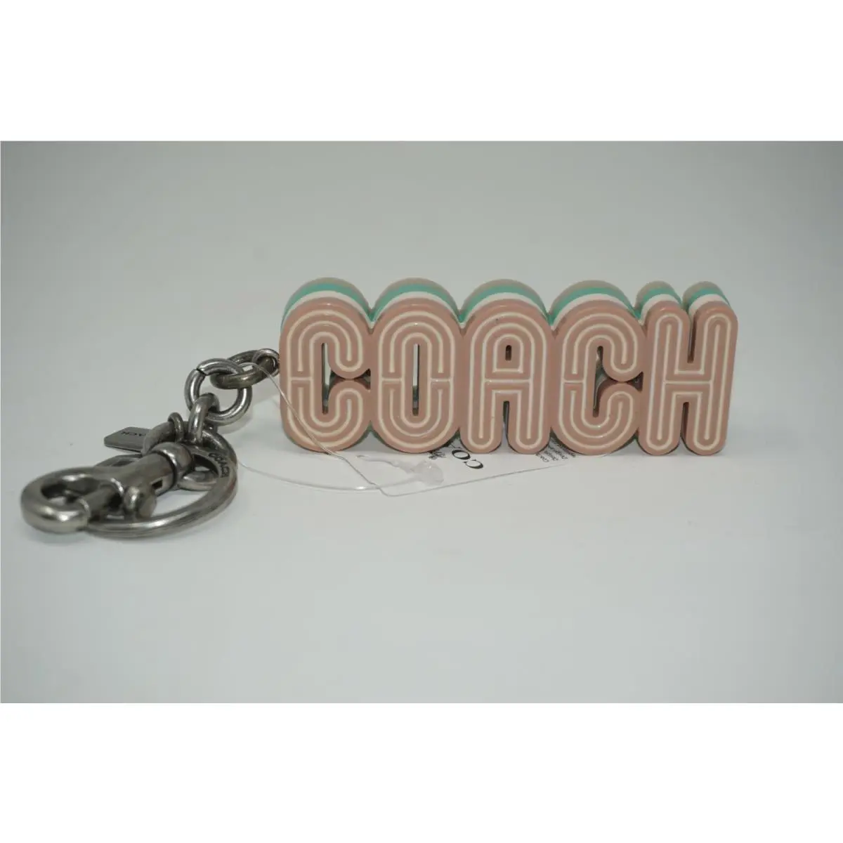 Coach Multicolor Stacked Letters Keychain Bag Charm 68391
