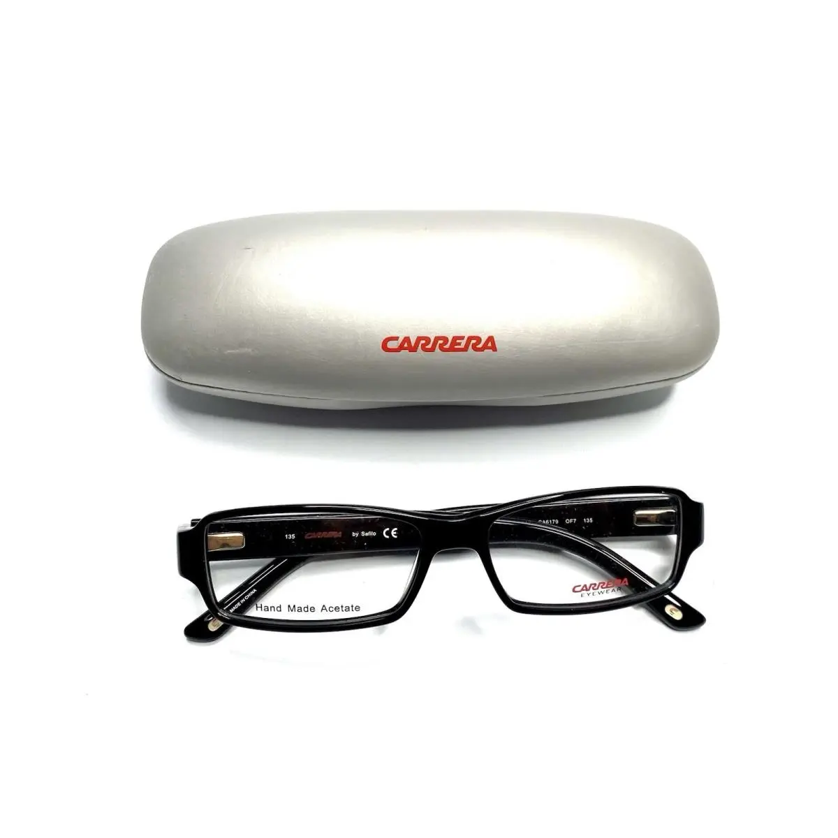 Carrera Black Rectangular Hand Made Glasses CA6179 Oft 52 15 135