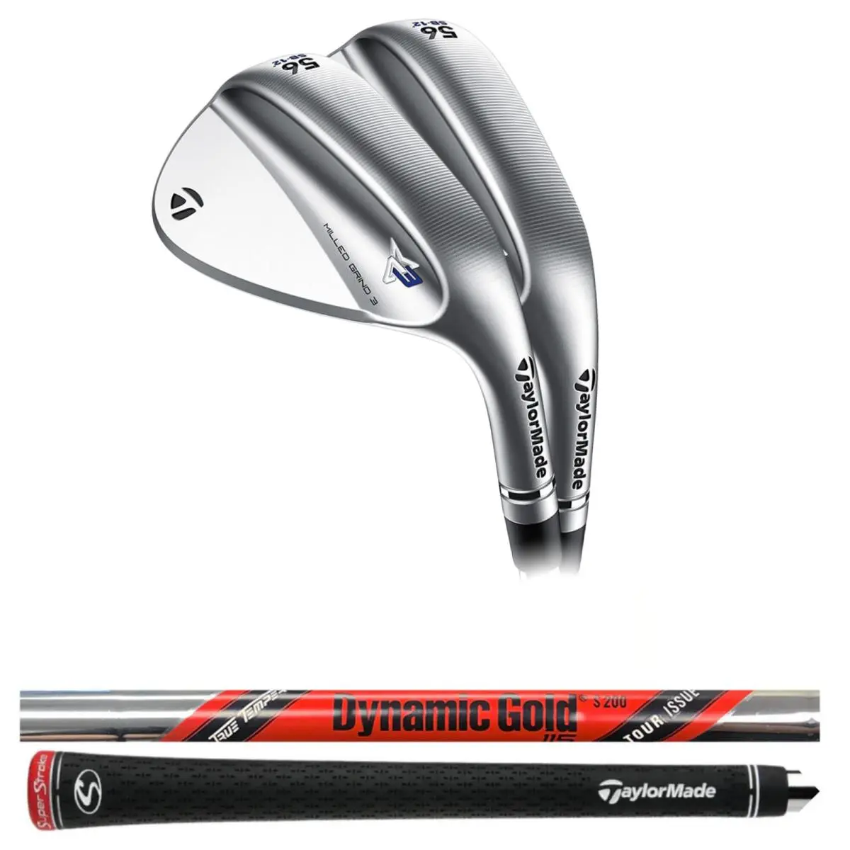 Taylormade Raw Finish Milled Grind 3 54 58 High Bounce Wedge Set