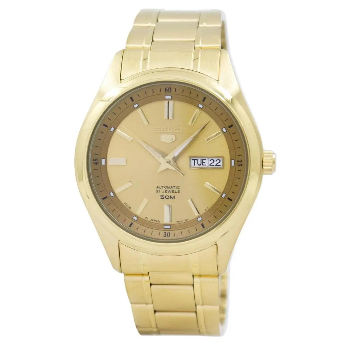 5 Automatic Gold Tone Dial Stainless Steel Day/date SNKN96J1 Mens Watch by Seiko