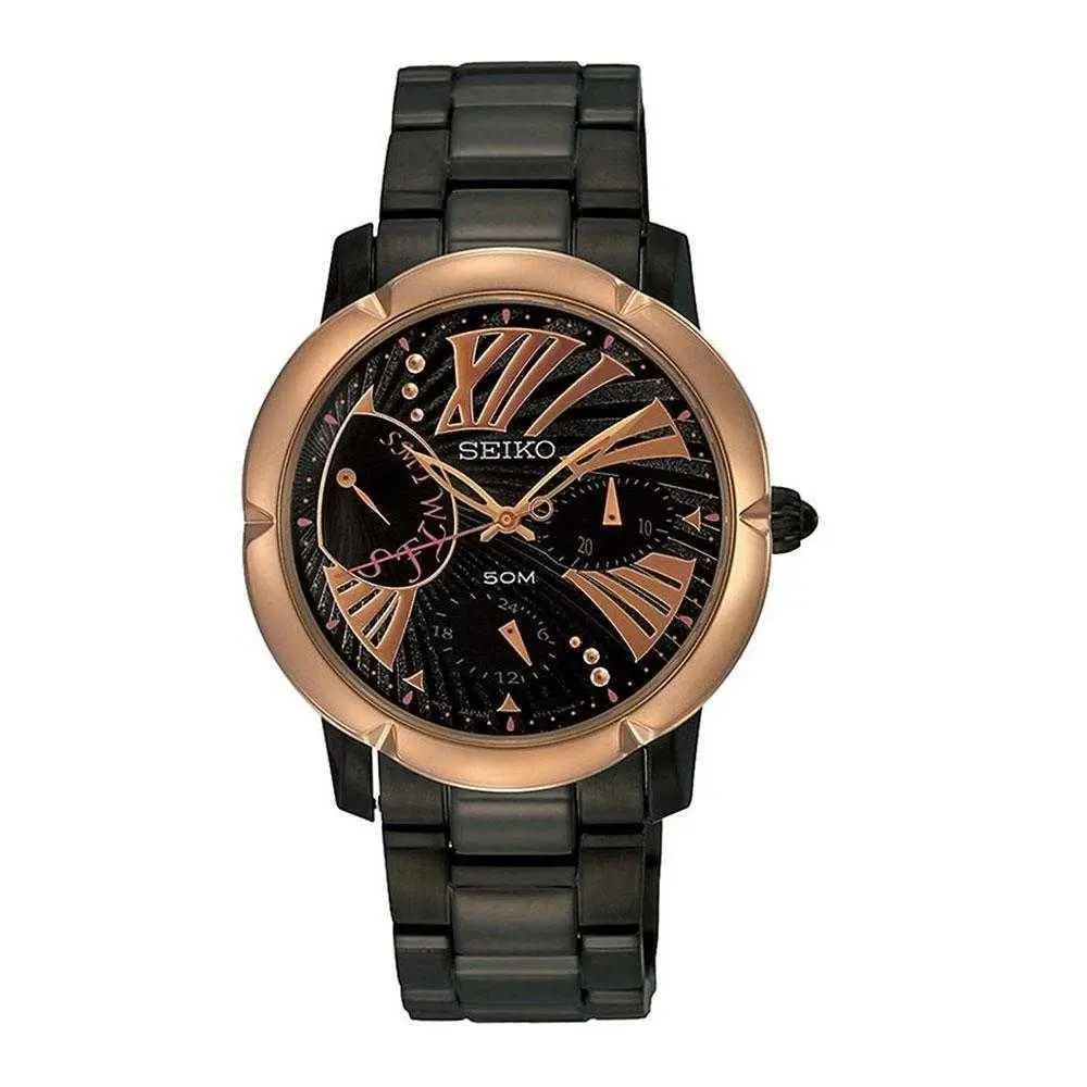 Criteria SNT882P1 Quartz Chronograph Black / Gold Women`s Watch by Seiko
