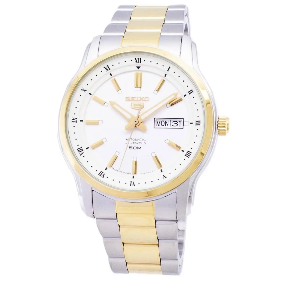 5 Classic Automatic Japan Made White Dial SNKP14J1 50M Men`s Watch by Seiko