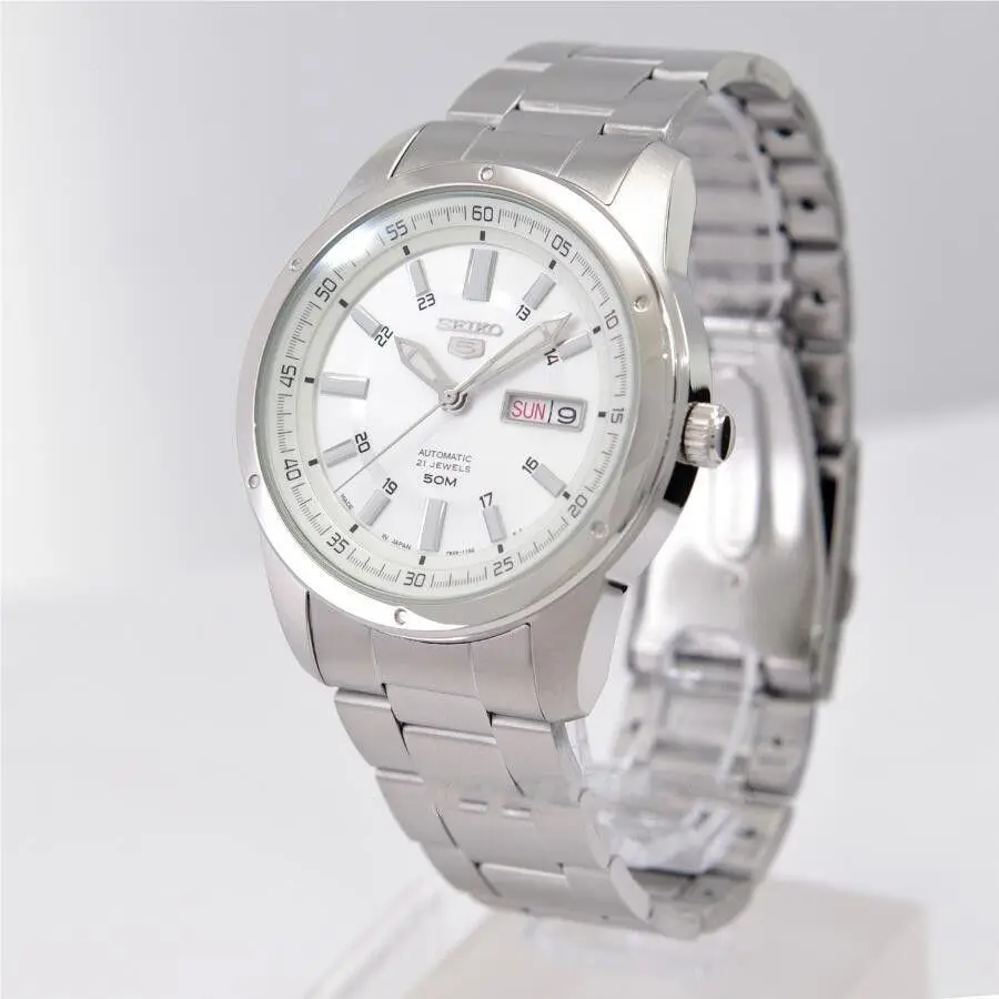 5 Classic Automatic Japan Made SNKN09J1 21 Jewels White Dial Mens Watch by Seiko