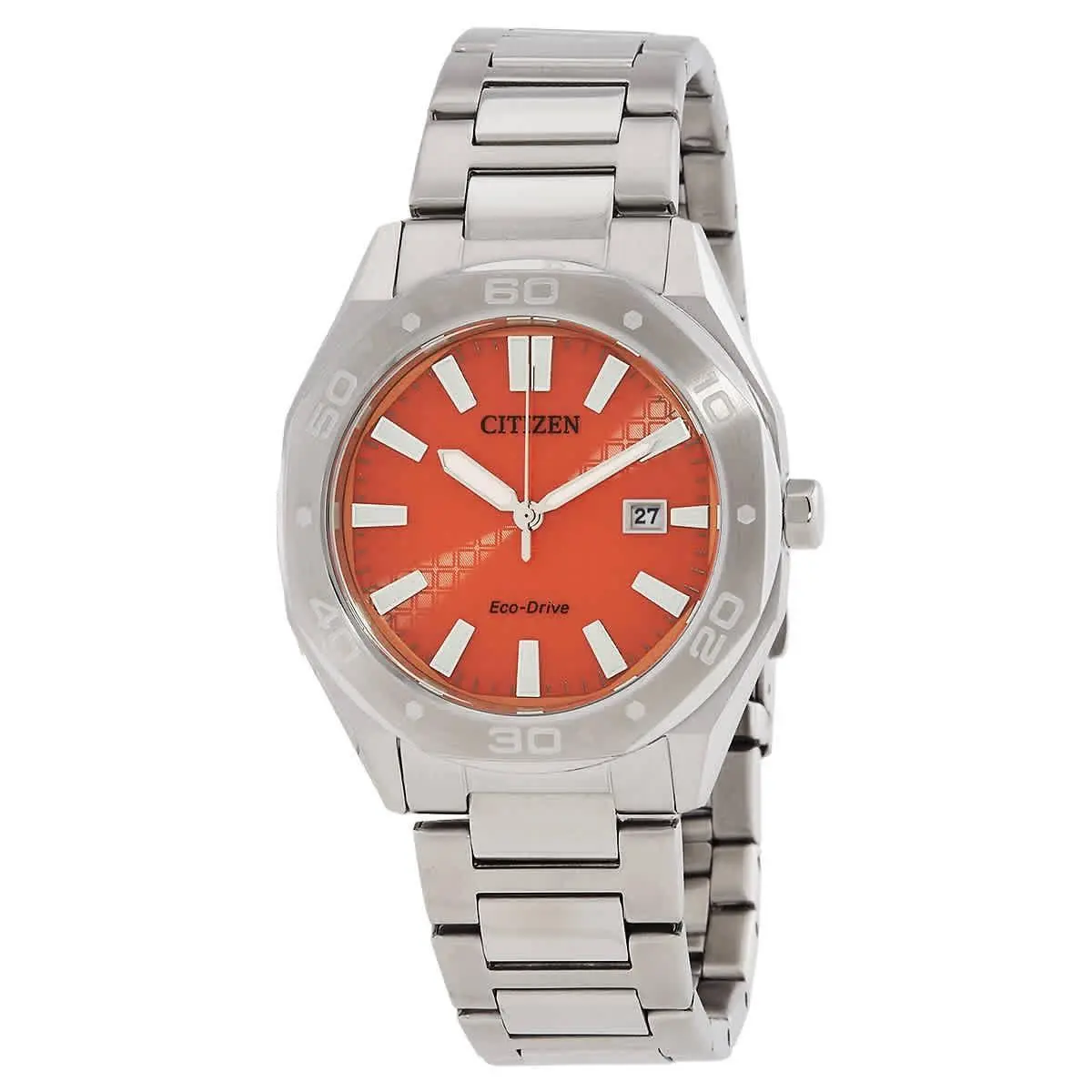 Seiko Citizen Eco-drive Orange Dial Men`s Watch BM7630-80Z