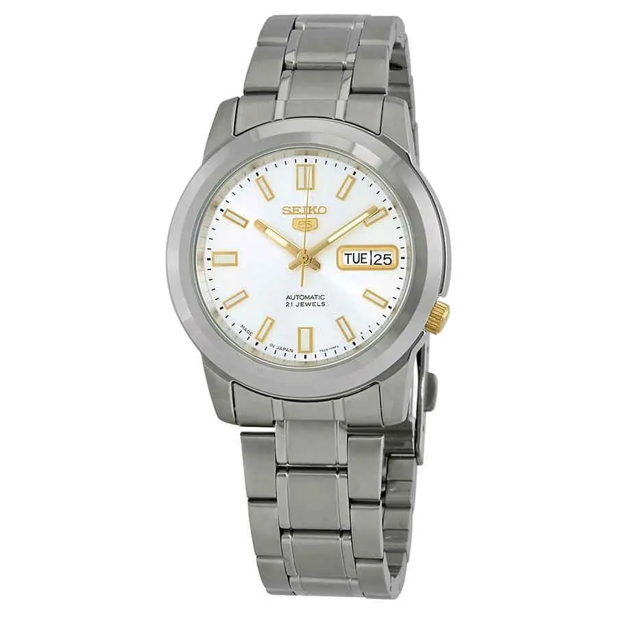 Seiko Series 5 Automatic Date-day Silver Dial Men`s Watch SNKK09J1