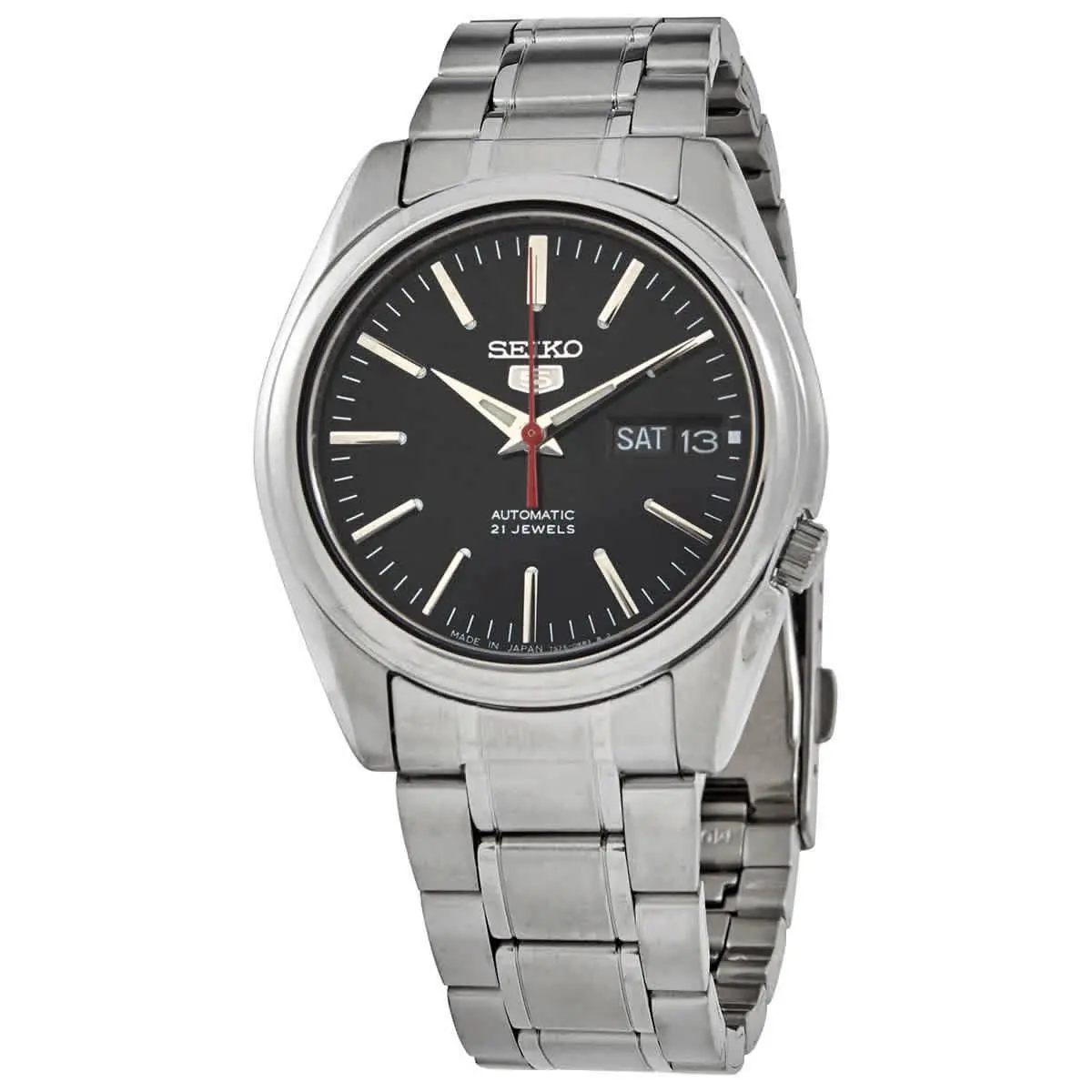 5 Automatic Black Dial Stainless Steel Men`s Watch SNKL45J1 by Seiko