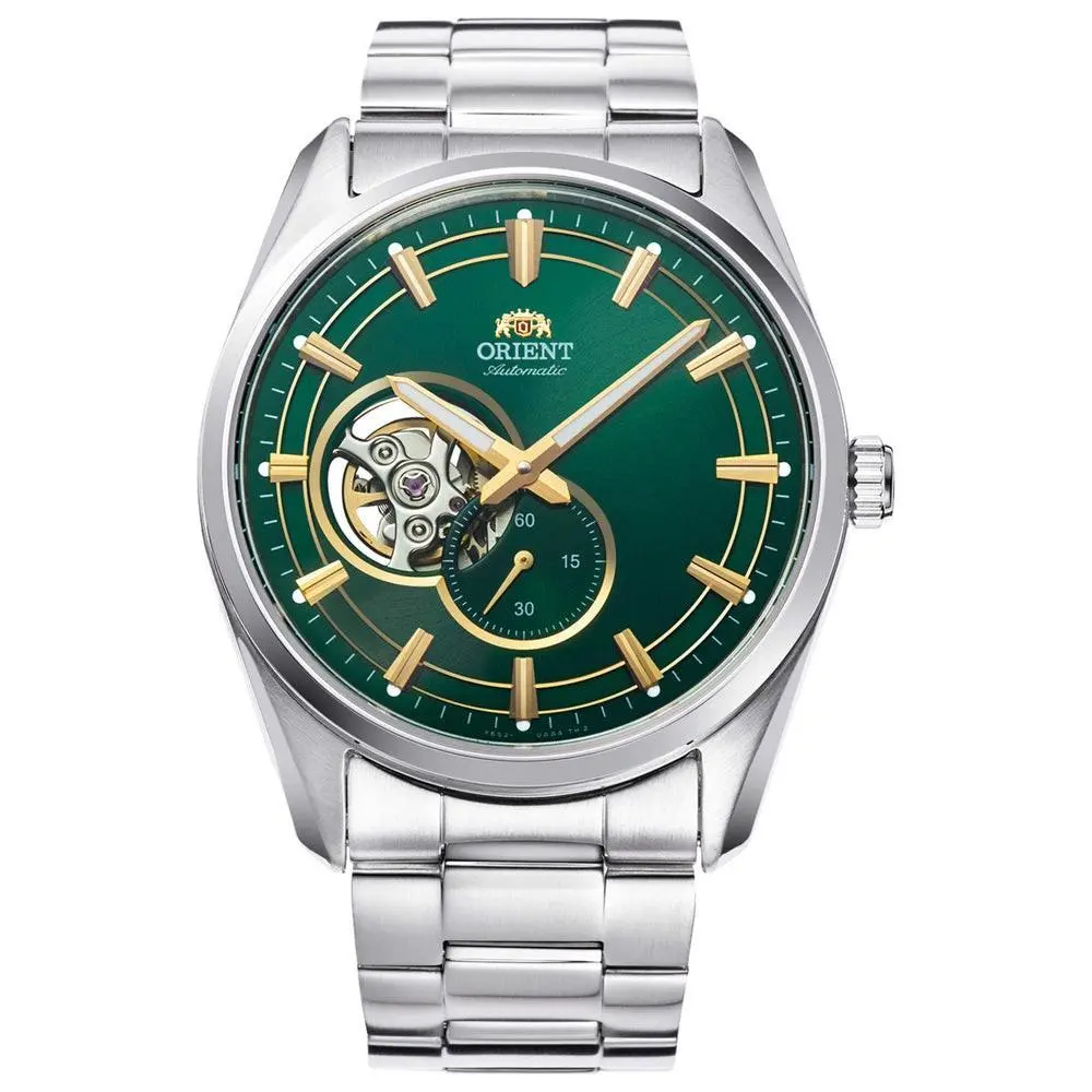 Orient Men`s Classic Semi-skeleton Green Dial Automatic 41mm Watch RA-AR0008E