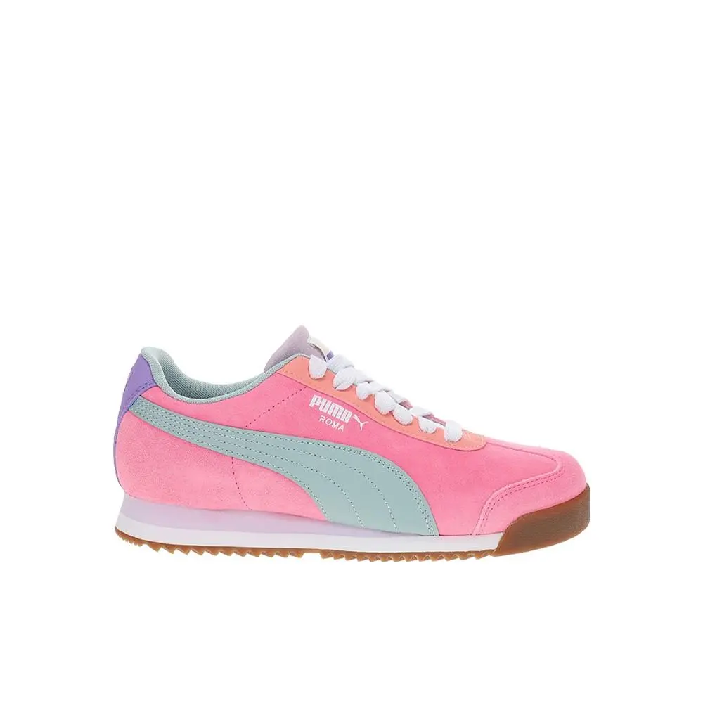 Puma Roma 24 Fem Color Blocking Lace Up Youth Girls Pink Sneakers Casual Shoes - Pink