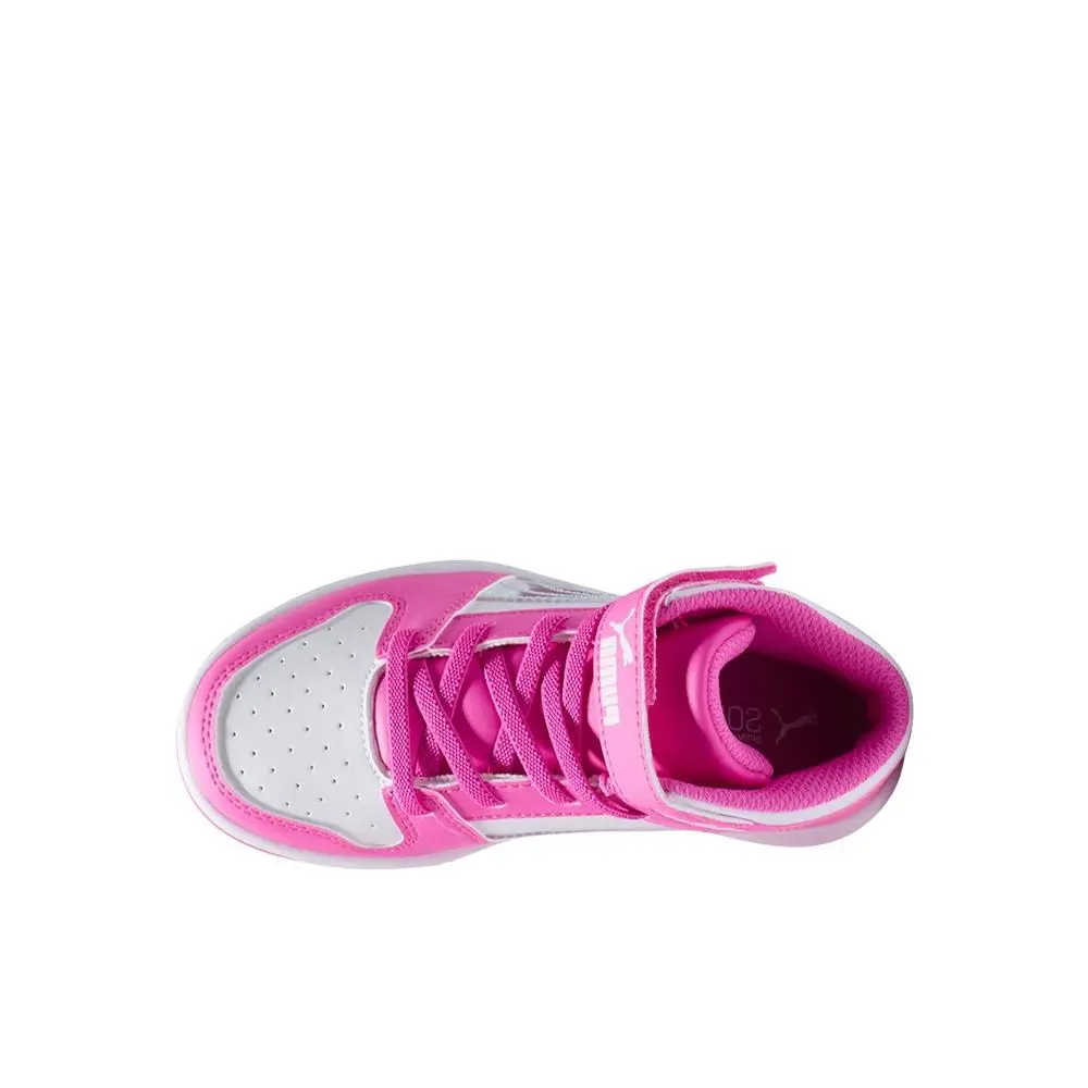 Puma shoes - PUMA Rebound Layup Iridescent Pink Lace Up  Toddler - 40113502 - Pink, White 2