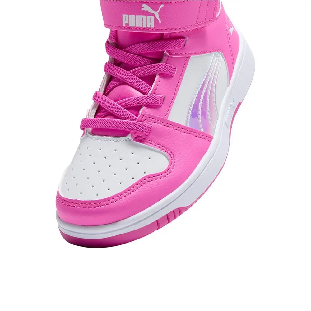 Puma shoes - PUMA Rebound Layup Iridescent Pink Lace Up  Toddler - 40113502 - Pink, White 4