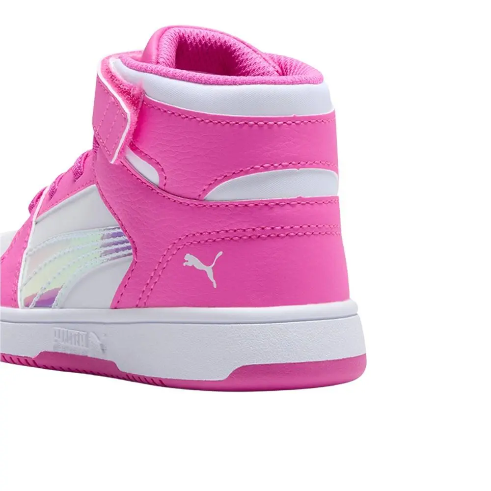 Puma shoes - PUMA Rebound Layup Iridescent Pink Lace Up  Toddler - 40113502 - Pink, White 5