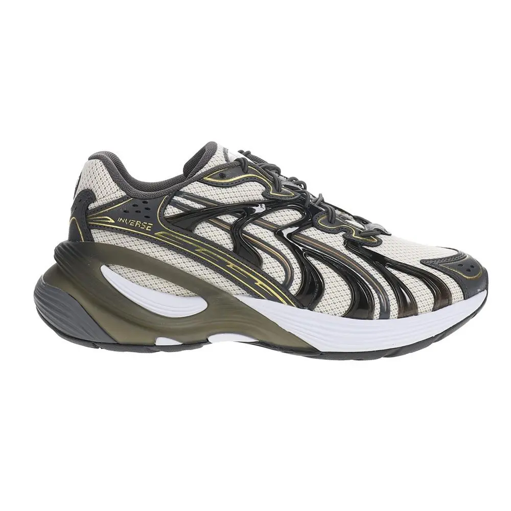 Puma Inverse Frequency Lace Up Mens Black White Sneakers Casual Shoes 40424003