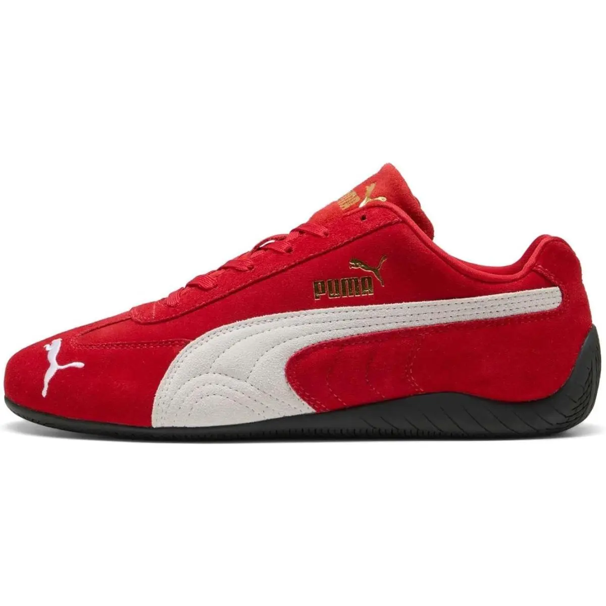 Puma Women`s Speedcat OG Lace Up Black Sneakers Casual Red/white