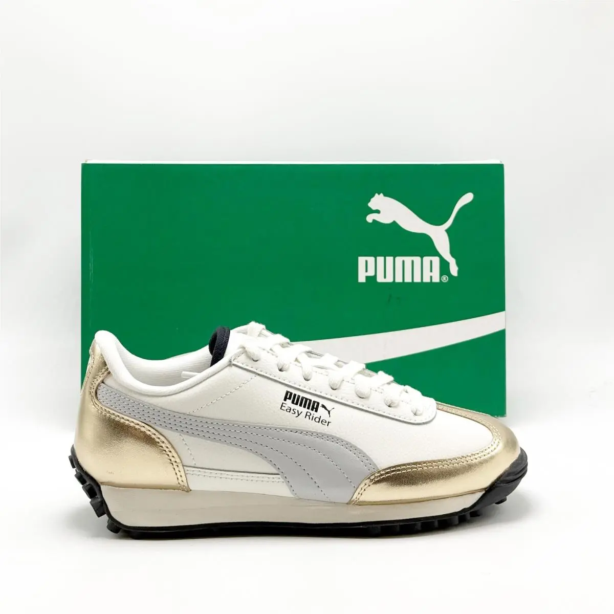 Women Puma Easy Rider Mixed Metals White / Gold / Grey 401824 01