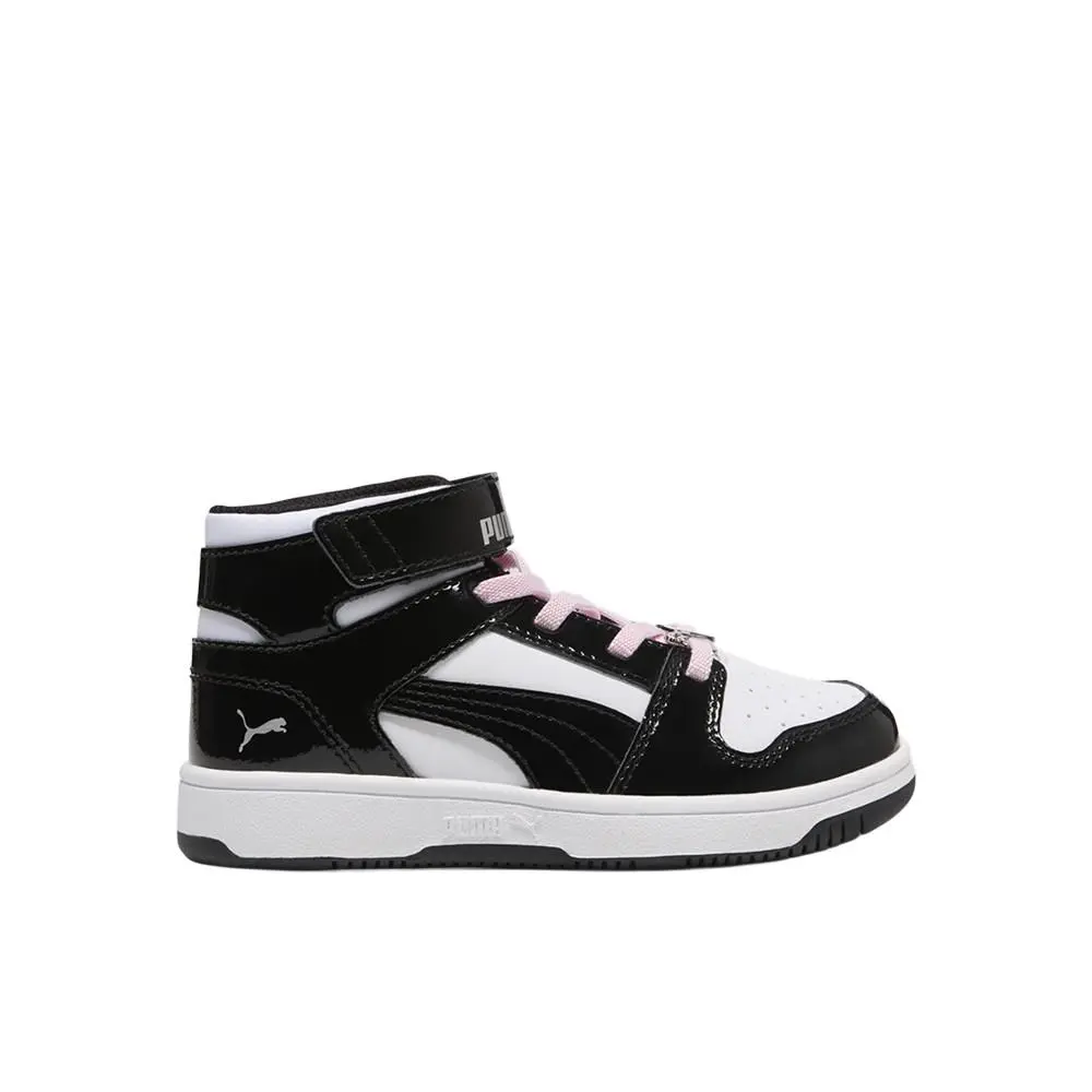 Puma Rebound Layup Shine V Slip On Toddler Girls Black White Sneakers Casual S