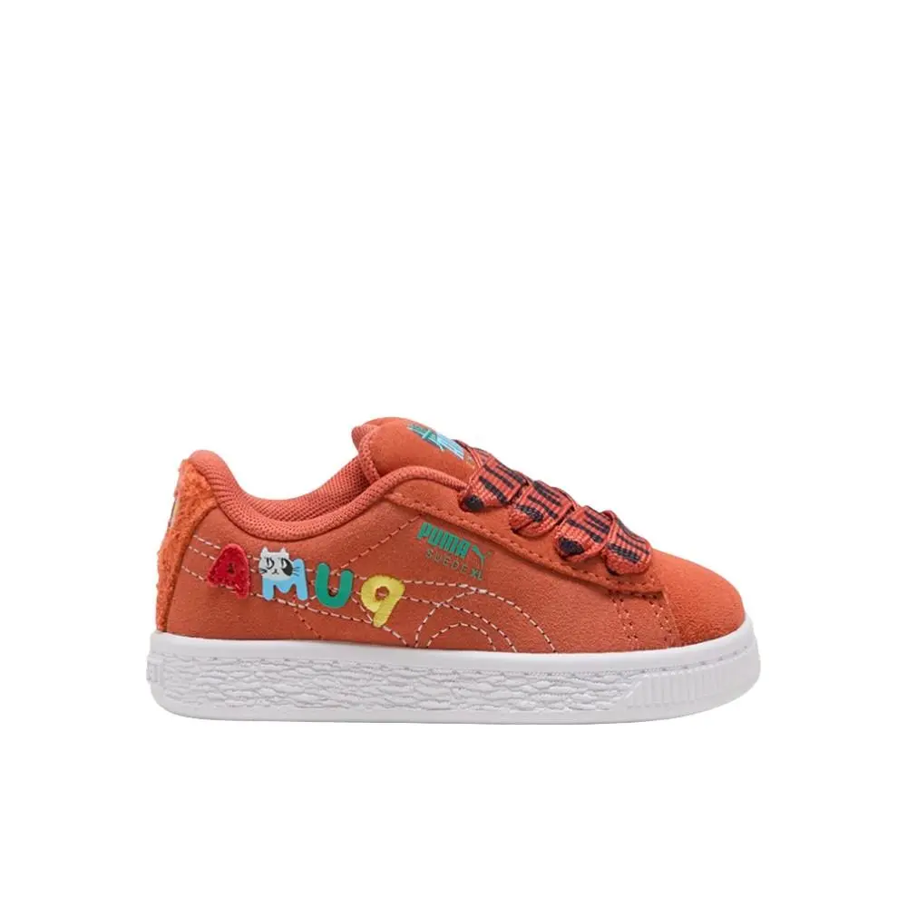 Puma Suede Xl Sporty Cats Lace Up Toddler Boys Orange Sneakers Casual Shoes 404