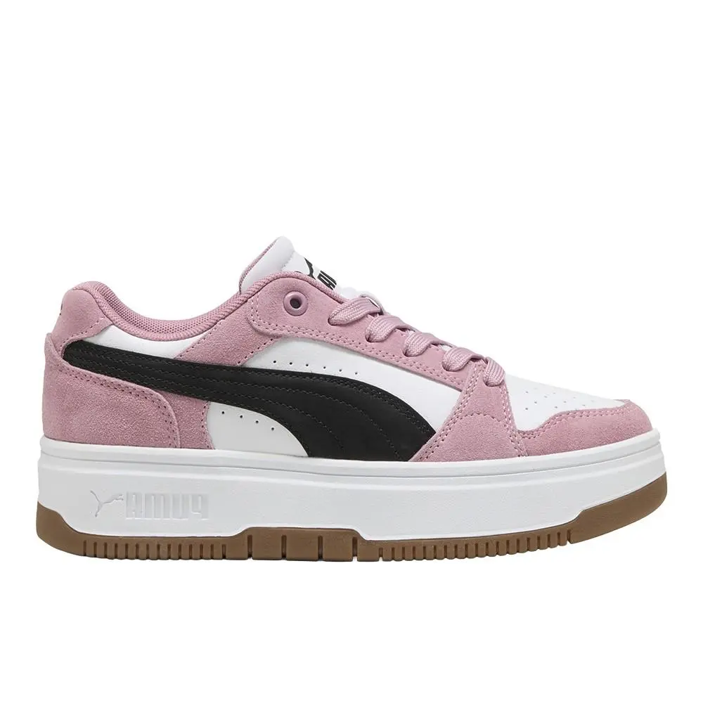 Puma Rebound Femme Low Lace Up Womens Pink Sneakers Casual Shoes 40259302