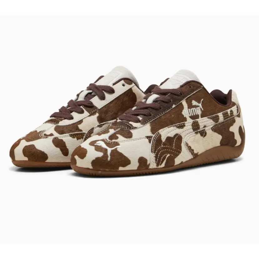 Puma Speedcat Cow Print Women`s Animal Print Sneakers Chocolate Brown 406141-01
