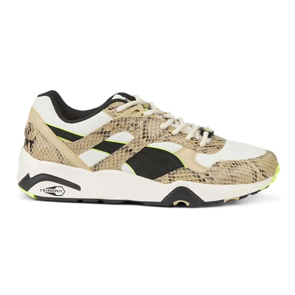 Puma R698 Snake Lace Up Mens White Sneakers Casual Shoes 38585601