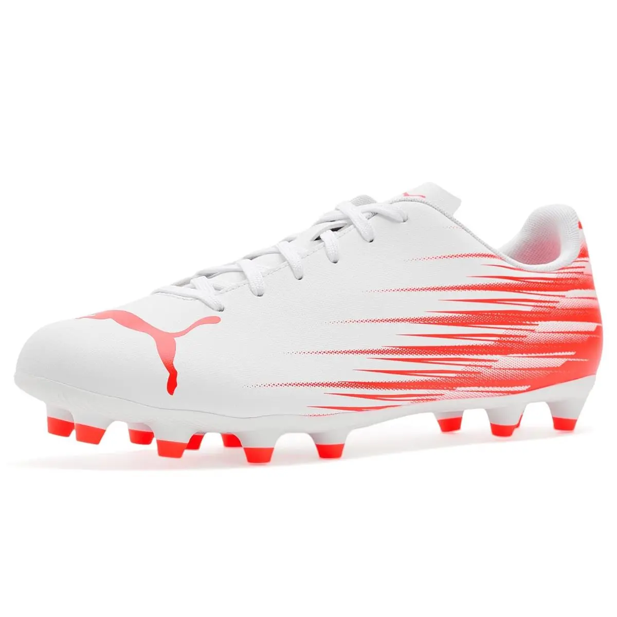 Man`s Shoes  Attacanto II Firm Artificial Ground Soccer Cleats  White/Ultra Red by Puma