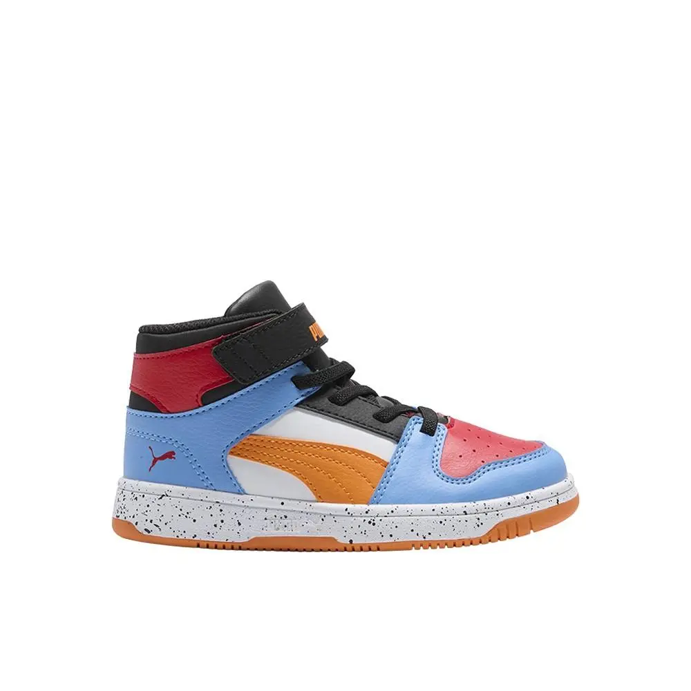 Puma Rebound Layup Sl Light Speckle Slip On Toddler Boys Blue Orange White Sn
