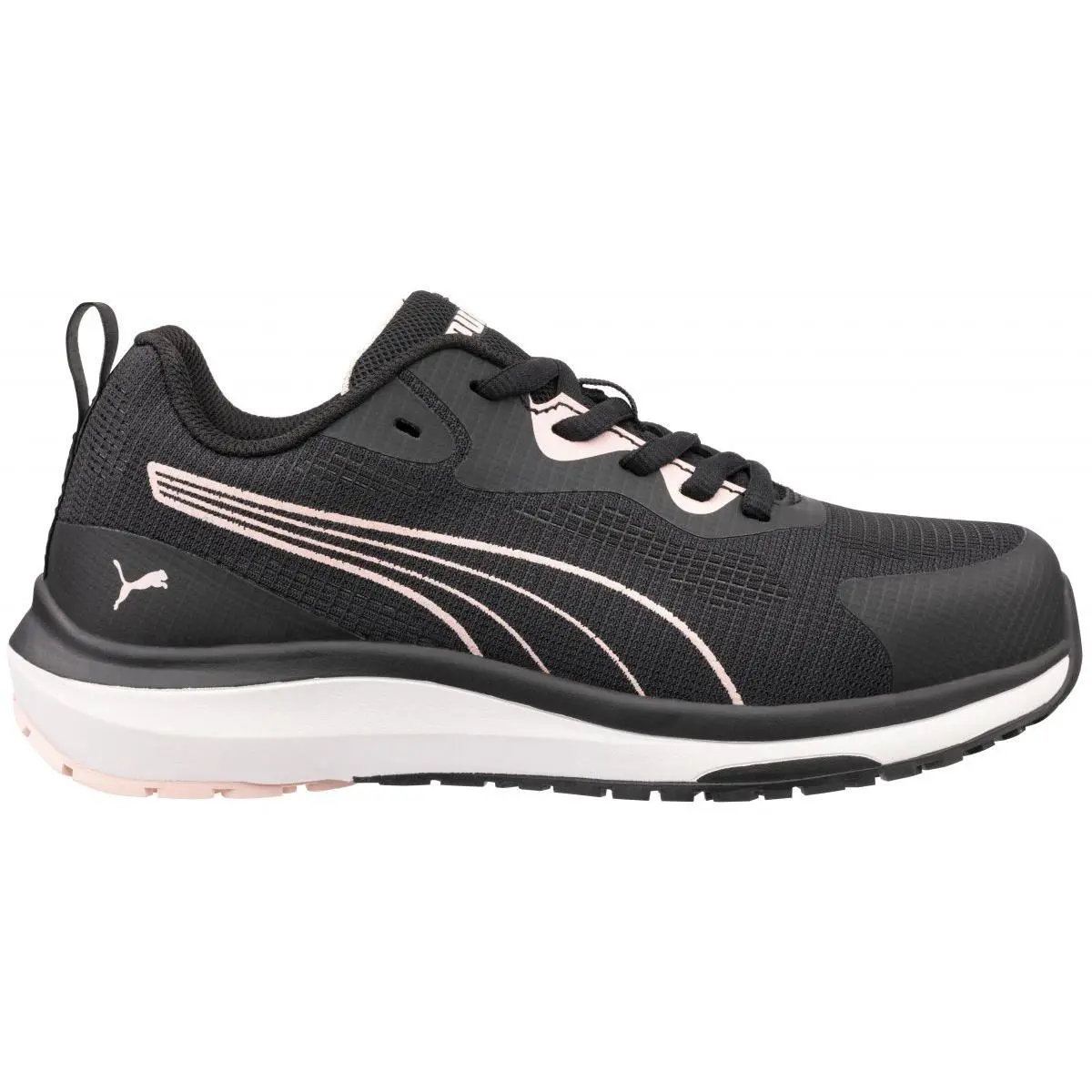 Puma Safety Women`s Celerity Knit 2.0 Low Work Shoe Black/rose - Black/rose
