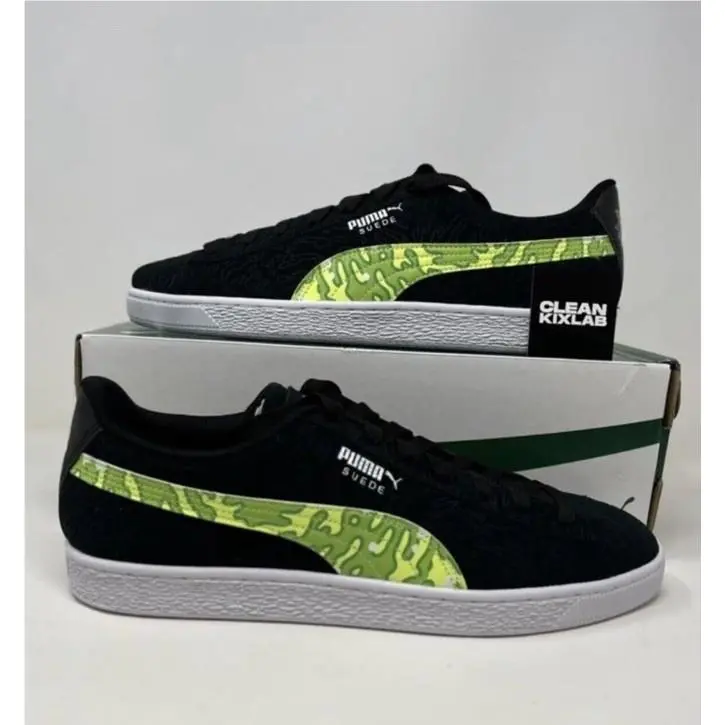 Puma X Rick Morty Suede 386780-01 Black/green Mens sz 10