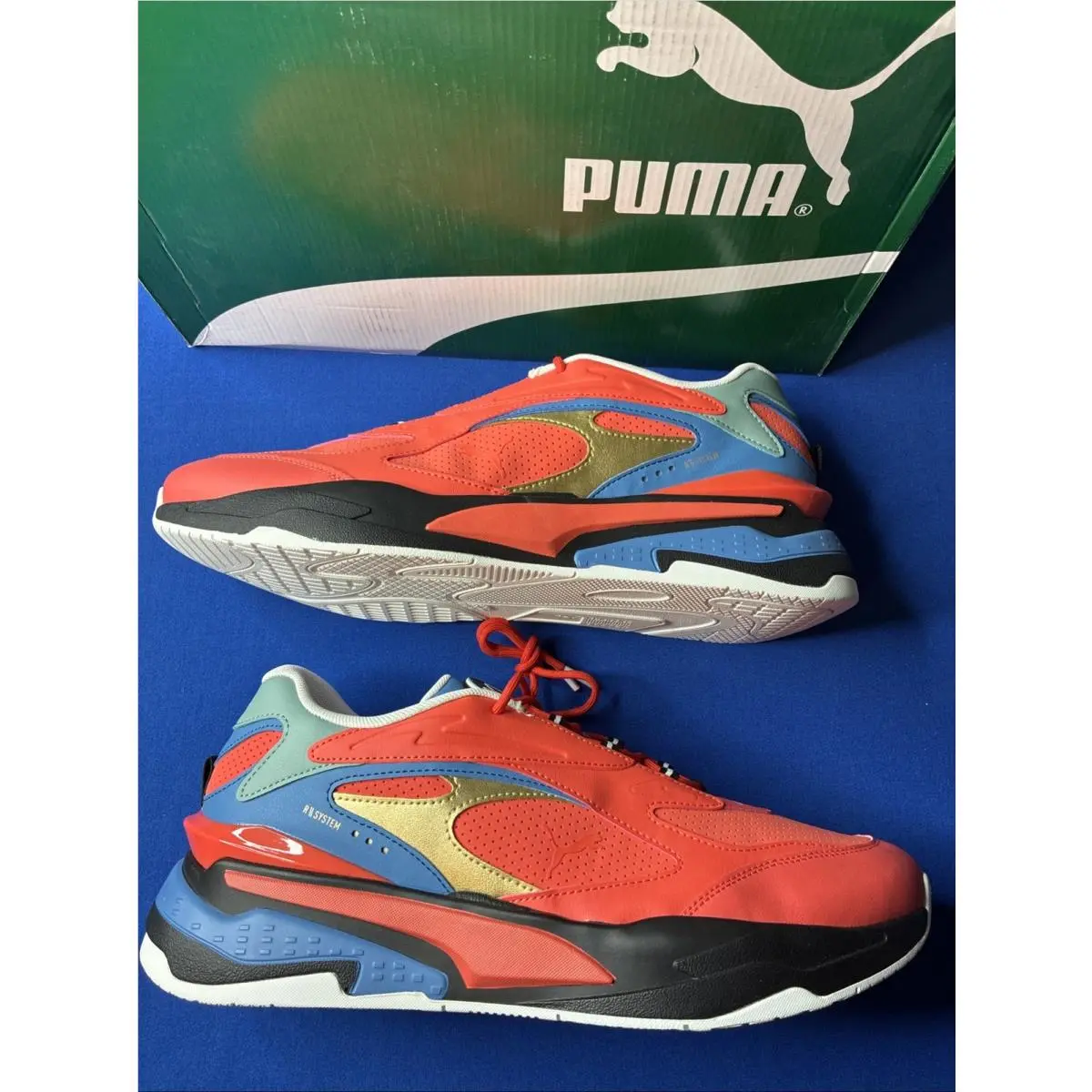 Puma Rs-fast Red GO For 385795-01 Firelight/blue Men`s Running Casual Size 13