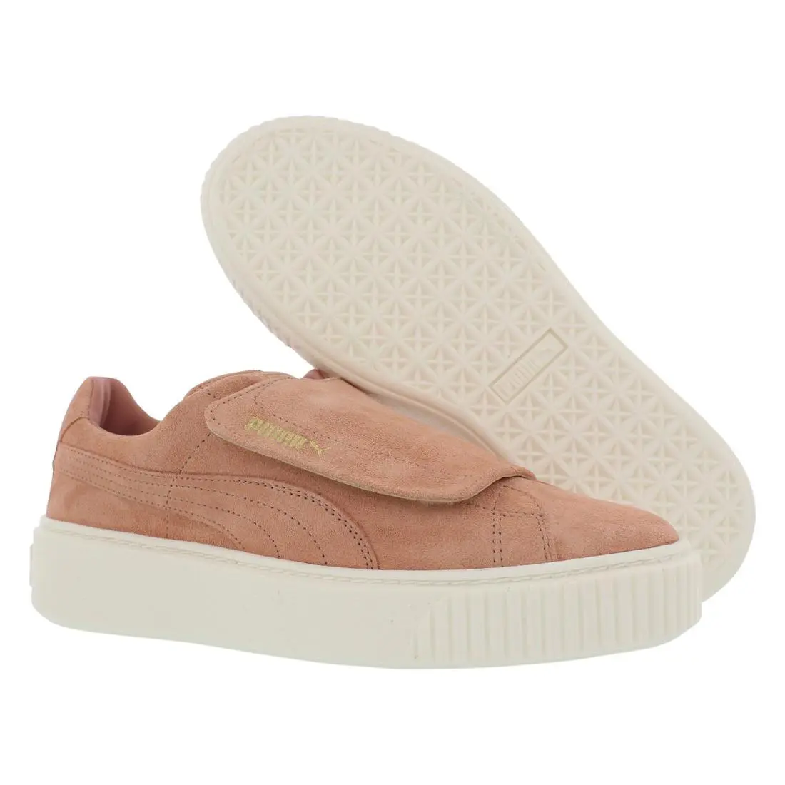 Puma Suede Platform Strap Casual Womens`s Shoes Size 7 Color: Brown/marshmallow
