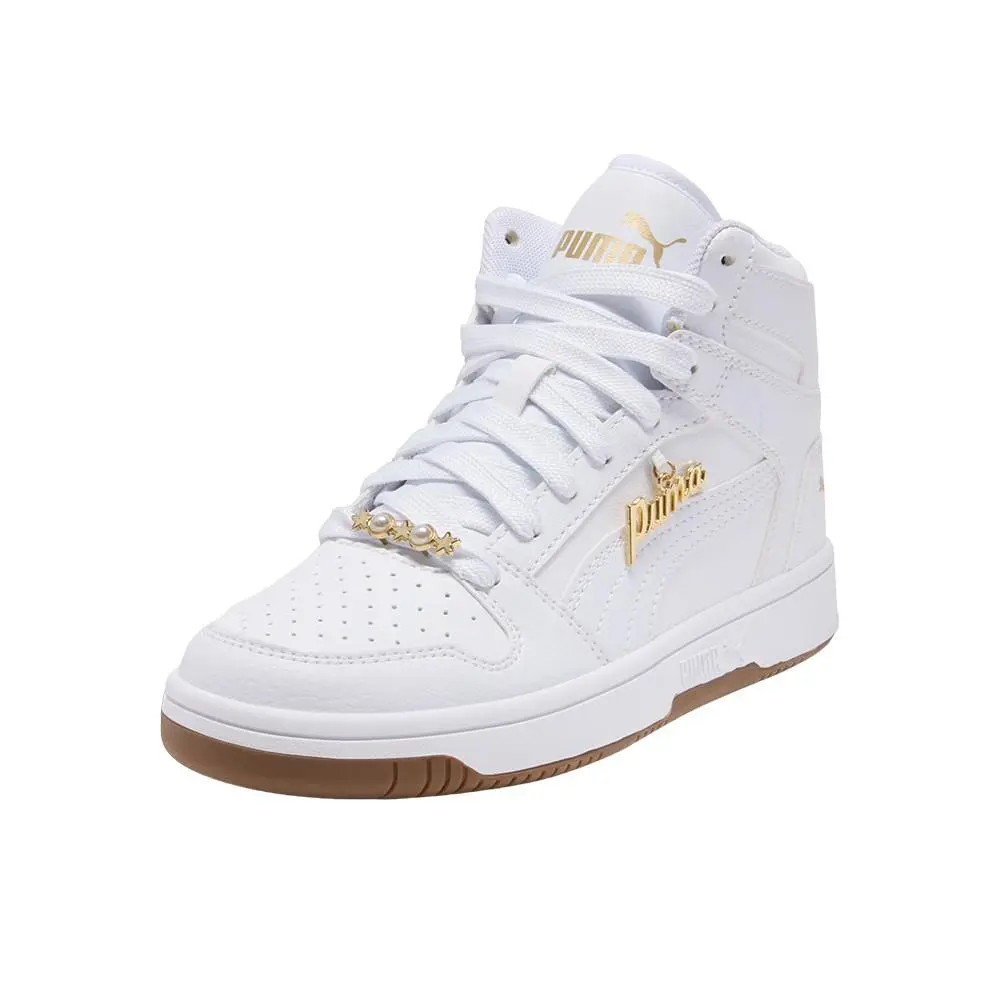 Puma shoes - PUMA Rebound Layup Rcl Bling Lace Up  Youth - 40519801 - White (UPC: 198555378955) 0