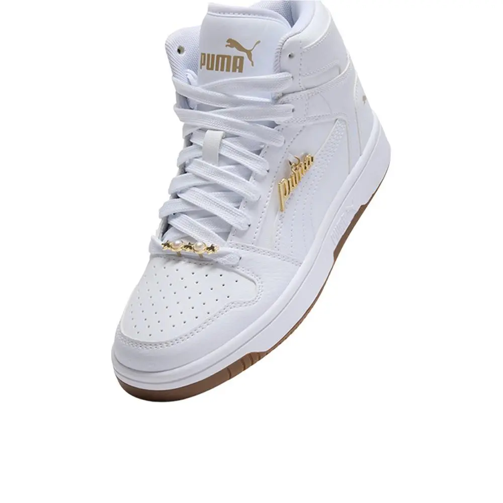 Puma shoes - PUMA Rebound Layup Rcl Bling Lace Up  Youth - 40519801 - White (UPC: 198555378955) 4