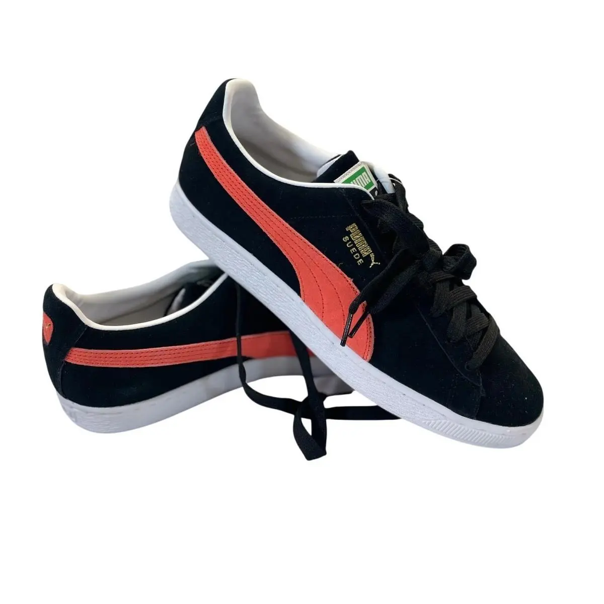 Puma Suede Leather Textile Classic Xxi Mens 11 Black High Risk Red 374915-37