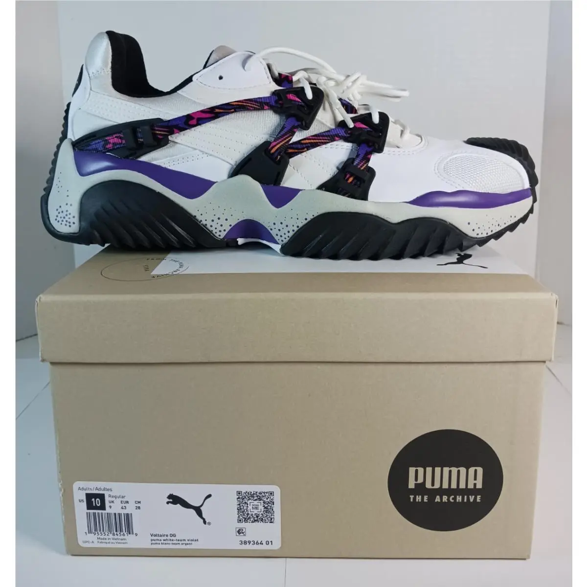 Puma Archives `voltaire Og` White Purple Sneakers Casual Shoes Mens 10 US