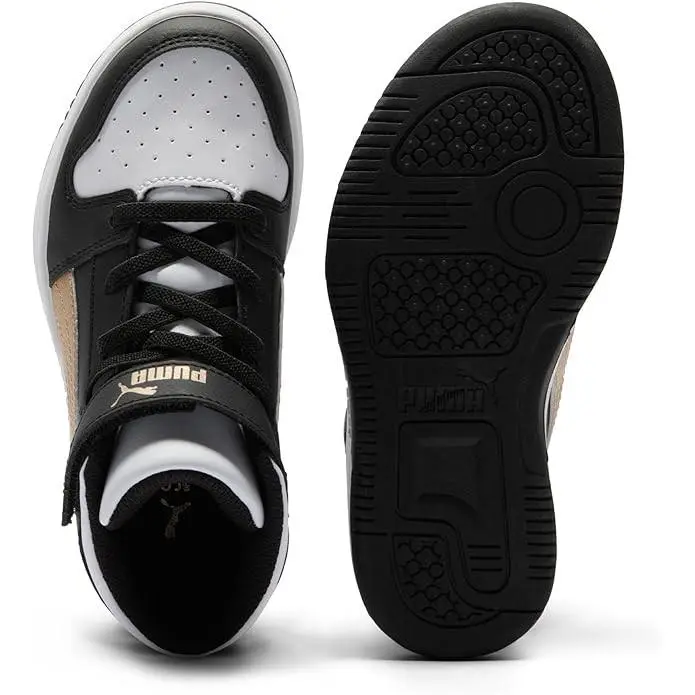 Puma shoes - Rebound Layup Mid Hook & Loop - Black / Gold / White (UPC: 197672688978) 2