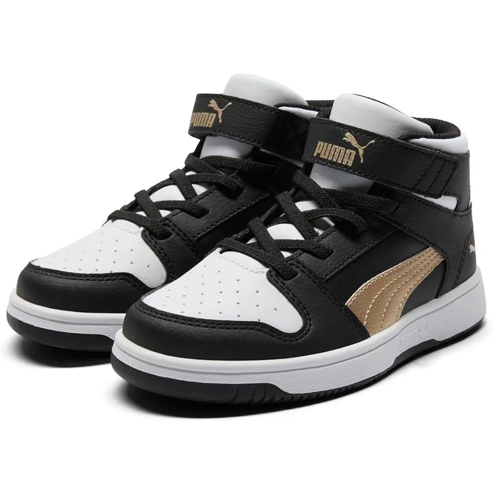 Puma shoes - Rebound Layup Mid Hook & Loop - Black / Gold / White (UPC: 197672688978) 4